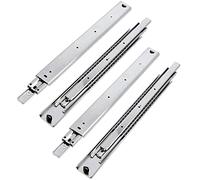 GTV H53 Drawer Runners Full Extension Drawer Runners - 53.9 x 650 mm - 2 mm Thick Galvanised Steel - Roller Extension Telescopic Rail Ball Guide - Rail System Maximum Load 100 kg 2 Set = 4 Pieces