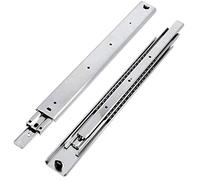 GTV H53 Drawer Runners Full Extension Drawer Slides 53.9 x 400 mm 2 mm Thick Galvanised Steel Roller Extension Telescopic Rail Ball Guide Rail System Maximum Load 100 kg 1 Set = 2 Pieces