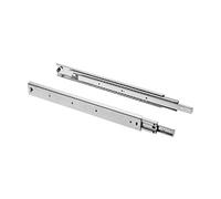 GTV H53 Drawer Runners Full Extension Drawer Slides 53.9 x 750 mm 2 mm Thick Galvanised Steel Roller Extension Telescopic Rail Ball Guide Rail System Maximum Load 100 kg 1 Set = 2 Pieces