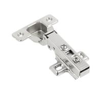 GTV INHC Concealed Hinge with Damping, Set of 2, Clip-on Technology, 3D Adjustment, 80,000 Cycles, 35 mm Pot, H0 for Overlying Stop, Nickel-Plated Steel