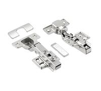 GTV INHC Soft Close Invisible Hinges, 3D Adjustment, 3D Adjustment, Ø35mm, 80,000 Cycles for Kitchen Cabinet Door, Nickel-Plated Steel, Pack of 2