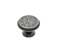GTV - Knob Centto Antique Silver Diameter 28 mm I Furniture Knobs with Screws I Round Cabinet Knobs Kitchen Knobs Door Knob Drawer Knob Handle I Shell: Galvanised Painted