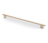 GTV Linea Furniture Handle - Aluminium Bar Pull Handle 370 mm, Brushed Light Gold Kitchen Cabinet Handle, Wheelbase 320 mm, Knurled, Modern