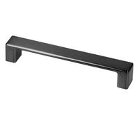 GTV Modena Furniture Handle with Geometric Design, Made of Robust ZnAl, Drill Distance 160 mm, Length 172 mm, for Kitchen Cabinet, Matt Black