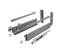 GTV - Modern Box Pro Drawer Runners I L = 500 mm H = 199 mm I Anthracite I Drawer with Quiet Close I Synchronisation of The Travel of The Guides I Load up to 40 kg I PB-MBPRO-KPL500C