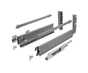GTV - Modern Box Pro Drawer Runners I L = 500 mm H = 199 mm I Anthracite I Drawer with Quiet Close I Synchronisation of the Travel of the Guides I Load up to 40 kg I PB-MBPRO-KPL500C