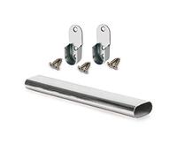 GTV Oval Rail Tube Wardrobe Chrome 1000mm + End Support & Screws