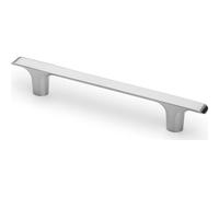 GTV Plain ZnAl Furniture Handle, I=128mm, L=182mm, Brushed Steel, Minimalist, Modern, for Kitchen Cabinets, Drawers and Dressers, Screws Included