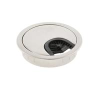 GTV - Premium Metal Cable Feed-Through I Diameter 60 mm I With a Press-Fit Lid and a Cover Brush I Cable Passage for Furniture and Desk I For More Order I Stainless Steel