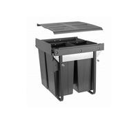GTV Pull Out Kitchen Waste/recycle Soft Close Bin For 600mm Cabinet - Front Fixing Cabinets (34L + 2X17L) Jc609M-3