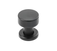 GTV - Ring Knob - Brushed Steel - Black Matt - Furniture Knobs Brushed Stainless Steel Kitchen Knobs Door Knob Furniture Knobs Round