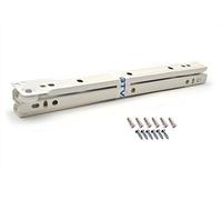 GTV Roller Drawer Slides/Runners Bottom Fix Metal White Size 450mm by (2)