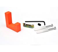 GTV Single Wall Hanger K2201, Modern Coat Rack Made in ZnAl, Minimalist Design, 40x12x40mm, Screws Included, for Clothes and Coats, Orange