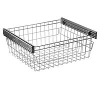 GTV Soft close pull out wardrobe wire basket, Shoe rack, Trouser drawer, Ties hanger (Wire Basket, 700 mm - internal dim. 660-668 mm)