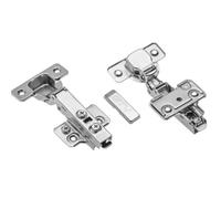GTV Solid Plus Concealed Hinge with Soft-Close Damping, 3D Adjustment and Clip-on Technology, for Present Stop, Pot Diameter 35 mm, Includes Mounting Plate Cover Cap