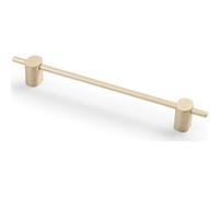GTV Straw Furniture Handle, Modern Aluminium Bar Handle, Wheelbase 160 mm, Total Length 204 mm, Handle for Kitchen, Wardrobe, Drawer, Brushed Gold
