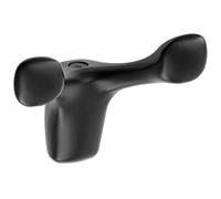 GTV - TOLEDO B0 coat hook - surface: matt black - exterior: 79 x 58.8 x 38 mm - coat hook for door, bathroom, kitchen, hallway, office, DIY metal hooks, coat hooks, hat hooks, wall hooks