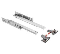 GTV Underfloor Guide Drawer Runners Full Extension Drawer Runners - 550 mm - Soft-Close Rail System - Slide mounting Guide Lowers - Load up to 30 kg - 1 Set = 2 Pieces.