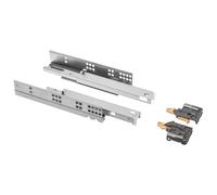 GTV - Underfloor Guides, 1 Pair of Drawer Runners with Soft Close System, self-Closing Drawer Runners, Modern Slide with Cushioning, Full Extension, 500 mm, Load Capacity up to 35 kg