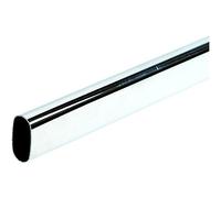 GTV Wardrobe Rail Oval Hanging Chrome Tube 30x15mm + End Supports (Length - 995mm)