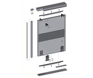 GTV Wardrobe Sliding Door Hardware Kit - Tracks 1700mm, 2300mm or 2700mm (Kit for 2 doors with track 1700mm)