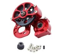 GTVNPOA For Axial For SCX10 1/10 Full Metal Gearbox Middle Transmission Box With Motor Gear RC Crawler Car Gear Box Upgrade Parts Rc Vehicle Gearbox(Red)