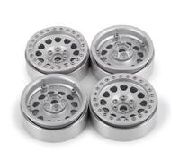 GTVNPOA Rc Accessories Parts For Axial For SCX10 D90 For Wraith For TRX4 1/10 4Pcs 2.2" Beadlock Wheel Rim Hub RC Crawler Car Wheels Tires Upgrade Parts(Silver)