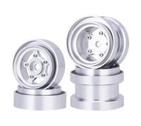 GTVNPOA RC Beadlock Wheels Rims For Tamiya Frog Grasshopper For Hornet 1/10 4PCS Beadlock Wheels RC CarsHigh Strength Aluminum Rim Hub Kit Replacement Parts Accessories(Silver)