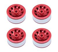 GTVNPOA RC Beadlock Wheels Rims For WPL C14 C24 B14 B24 B16 For MN78 For MN99S MND90 1/12 Metal Beadlock Wheel Hub Rims With Tires RC Car Upgrade Parts(Red,4pcs)