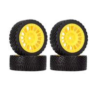 GTVNPOA RC Car Tires Rims Set Compatible With Rolly XV02 For TT01 FW06 1/10 RC Car Upgrade Replacement Parts Accessories 12mm Hex 68mm Rubber Tires With Wheel Rims(Yellow)