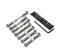 GTVNPOA RC linkage For Weili 104072 1/10 Metal Upgrade Adjustable Pull Rod Steering Remote Control Car Parts Accessories(Gray)