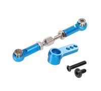 GTVNPOA RC Pull Rod For MJX H16 16207 16208 16209 16210 1/16 Metal 25T Servo Arm Steering Servo Link Rod RC Car Tracked Vehicles Upgrade Parts Replacement Use(Blue)