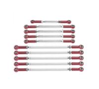 GTVNPOA RC Pull Rod For RGT 86100 86110 FTX5579 For Outback 1-10 Alloy 10 Pcs/set Full Car Tie Rod/steering Link Rc Car Tracked Vehicle Parts Replacement Use(Red)