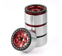 GTVNPOA Rc Replacement Parts For Axial For SCX10 RR10 For Wraith For TRX4 For TRX-6 1/10 4PCS Aluminum 2. Beadlock Wheel Rim RC Crawler Car Parts Accessories(Red)
