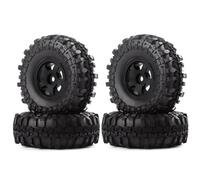 GTVNPOA Rc Replacement Parts For Axial For SCX24 90081 AXI00001 1/24 4PCS 1.0" 49 * 18mm Beadlock Micro Crawler Wheel Rims Tires Set RC Crawler Car Parts(Black)