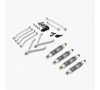 GTVNPOA Rc Replacement Parts For FMS For FCX24 1/24 Metal Chassis Links Pull Rods And Oil Shock Absorber Set RC Car Upgrade Parts Spare Accessories(Silver)