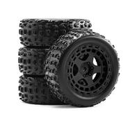 GTVNPOA Rc Replacement Parts For Traxxas For Arrma For 2S For Typhon For Grom ARA2106 1/18 4PCS Wheel Hubs Tires Rc Upgraded Repair Modify Accessories(Black)