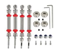 GTVNPOA Rc Replacement Parts For Traxxas For Slash 4x4 For Rustler For Stampede For Hoss 4x4 1/10 Hardened Steel Front Rear Cvd Driveshaft RC Car Upgrade Parts(Silver)