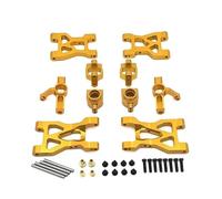 GTVNPOA Rc Replacement Parts For WLtoys For 104072 1/10 Metal Upgrade Front And Rear For Swing Arms Pull Rod Steering Cup For C-Seat Set RC Car Parts(Yellow)