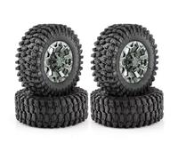GTVNPOA Rc Tires Rims Compatible With Axial For SCX10 For Wraith For RR10 For Capra 1/8 1/10 RC Crawler Car 135mm 2.6" Metal Beadlock Wheel Rim Rubber Tire Set(Tire hub)
