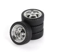 GTVNPOA Rc Tires Rims Compatible With LDRC For AE86 A86 LD1801 LD1802 LD1803 LD1804 A01 1/18 RC Car Upgrade Parts 4pcs 33mm RC Hard Drift Tire Wheel Hard Tyre(LA0034 Silver(Hard))