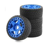 GTVNPOA Rc Tires Rims For Arrma For Typhon For Talion For Traxxas For Redcat VRX 4pcs 100mm 1/8 1/7 Wheels Tire 17mm Hex RC Off-Road Accessories Replacement(Blue)