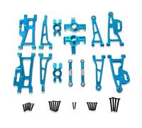 GTVNPOA RC Upgrade Parts For MJX For Hyper Go 1/14 14209 14210 H14BM Front Suspension Arms Steering Block Steering Linkage Rear Hubs RC Car Parts Accessories(Blue)