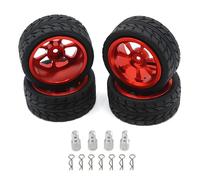 GTVNPOA RC Upgrade Parts For MJX For Hyper Go 14303 14302 14301 1/14 Metal Wheel Tires Metal Wheels Height Increasing Set RC Car Upgrade Parts Accessories(Red)