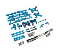 GTVNPOA RC Upgrade Parts For WLtoys 124008 124010 RC 1/12 Metal Upgrade Remote Control Car Parts Swing Arm Steering Cup Rear Wheel Seat Steering Assembly Set RC Car Accessories(Blue)