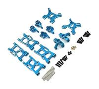 GTVNPOA RC Upgrade Parts For Wltoys 144001 144010 124007 124008 124017 124019 Metal Suspension Arms Steering Cup Hub Carriers Shock Tower Set Rc Car Upgrade Parts(Blue)