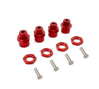GTVNPOA Rc Upgrade Spare Parts For 1/10 1/8 Tires Upgrade 1 Set Aluminum Alloy Hex Adapter RC Car 12mm To 17mm Wheel Hub Extension Conversion Nut(Red)