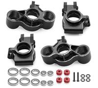 GTVNPOA Steering Knuckle Models For Arrma For Kraton For Typhon For Outcast For Talion 1/8 Aluminum Front Steering Block Rear Hub Carrier RC Car Parts(Black 2)