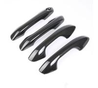 GTVRFLOKI Door Handle Caps Trim Compatible with Kia for Rio for 4 X-line 2017 2018 2019 2020 ABS Chrome Carbon Fiber Door Handle Cover Trims Car Decoration Styling(Carbon Fiber Handle)