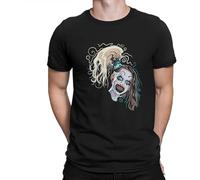 GTWFK Terrifier-Horror-Films-Polyester-Tshirt-for-Men-Little-Pale-Girl-Art-The-Clown-Spooky-Humor-Casual Black